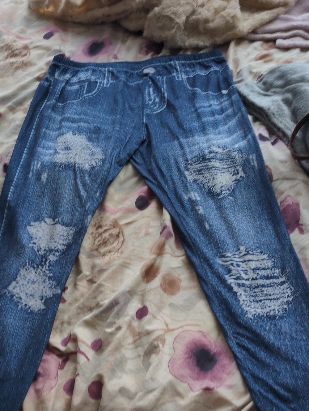 Distressed Blue Women’s Jeans - Classic Skinny Fit, Thin Material XXL